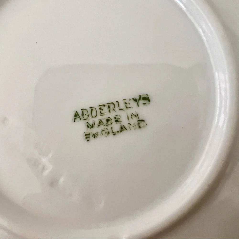 Antique 1800's Adderley‎ Blue Chelsea Embossed Sprig Demitasse Cup & Saucer Set